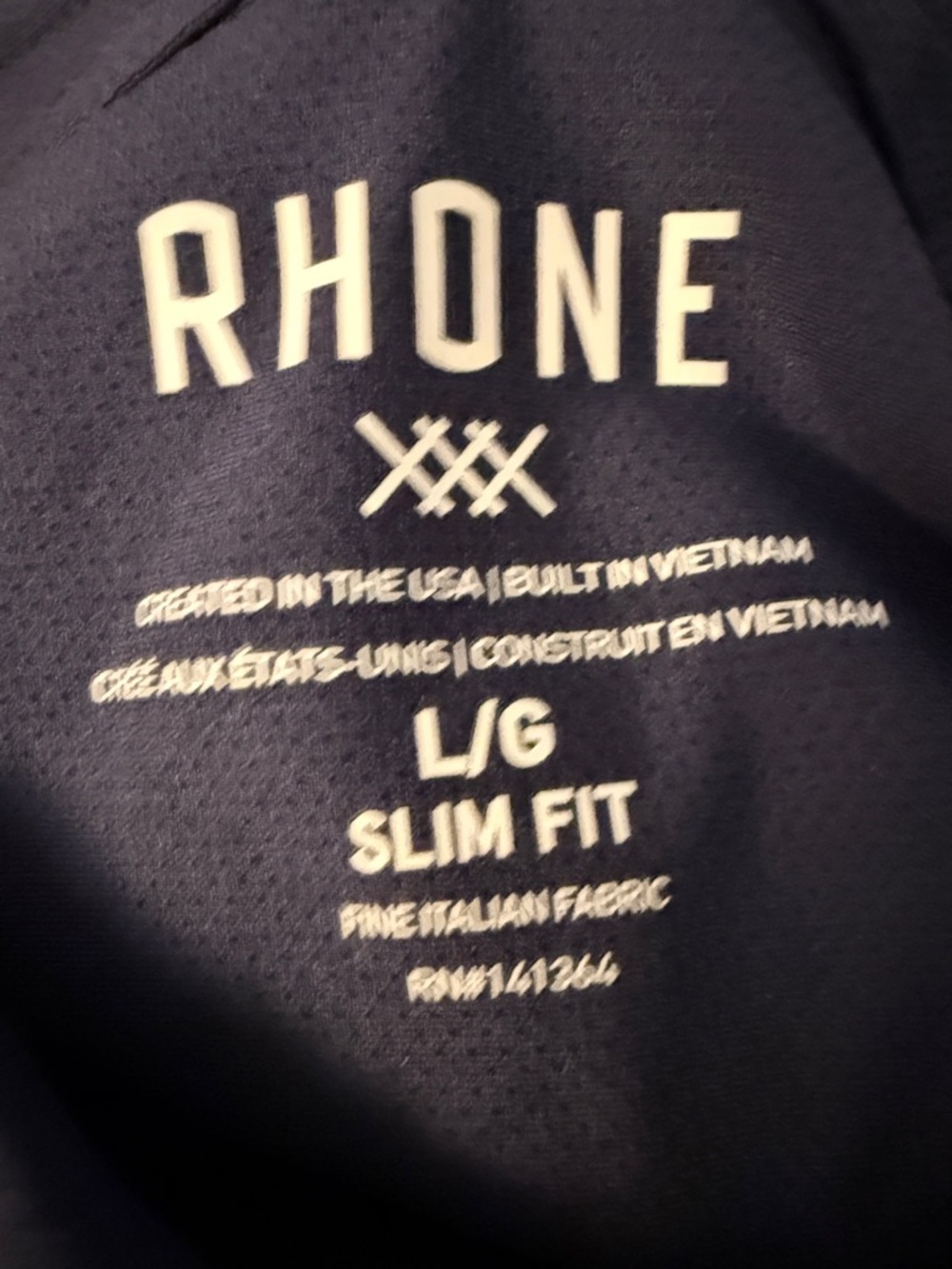 NWT Rhone Commuter Shirt Mens Navy Blue Slim Fit Italian Stretch Size L $138 - Picture 5 of 7